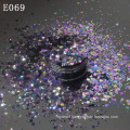 Laser Colorful Decals Hexagon Nail Glitter Flakes for Nail Art Decoration Sparkles Manicure Tips